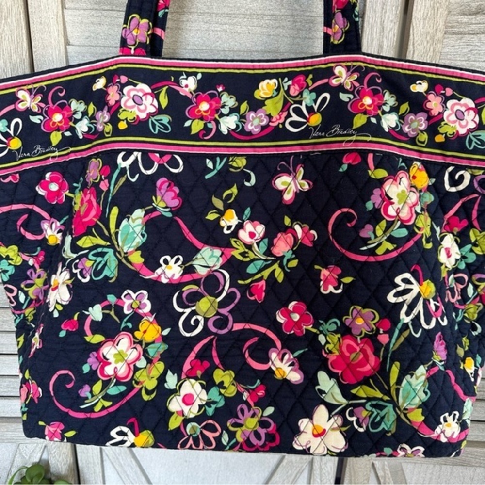 Vera Bradley "Ribbons" Retired Floral Grand Tote Bag - Multicolor - Picture 4 of 13